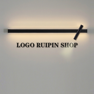 一字壁灯旋转射灯阅读灯极简房间卧室床头壁灯客厅背景墙商铺LOGO