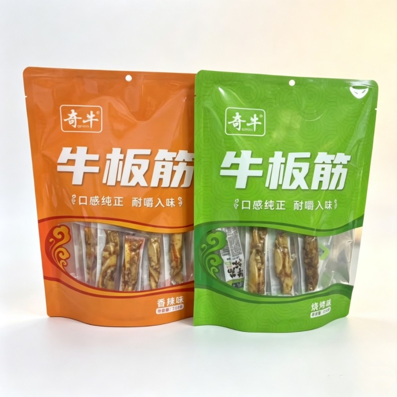 奇牛牛板筋烧烤香辣味袋装休闲零食耐嚼有嚼劲纯正口感