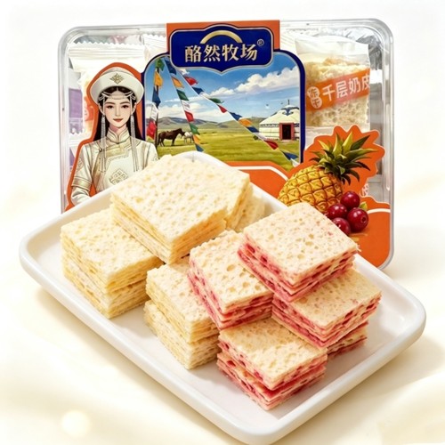酪然牧场千层奶皮菠萝夹心特产