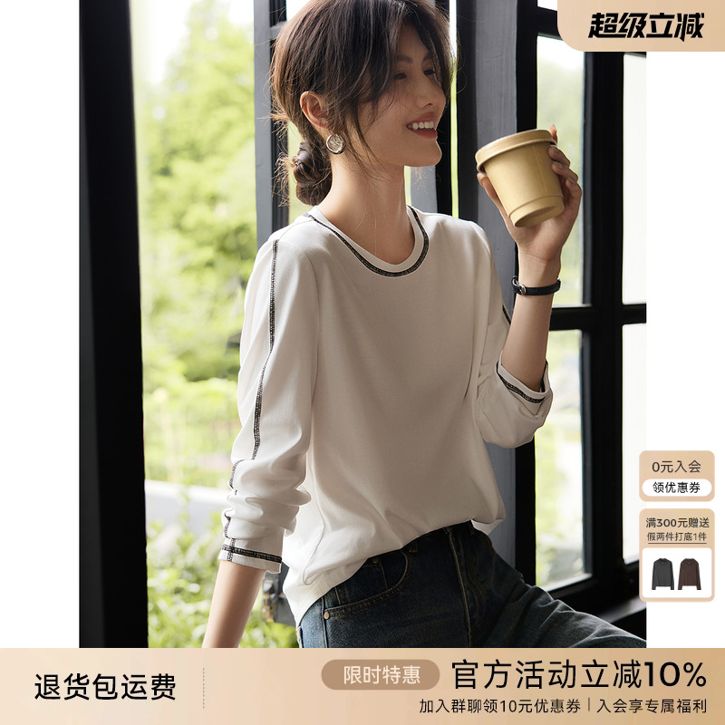 XWI欣未圆领设计感宽松休闲上衣