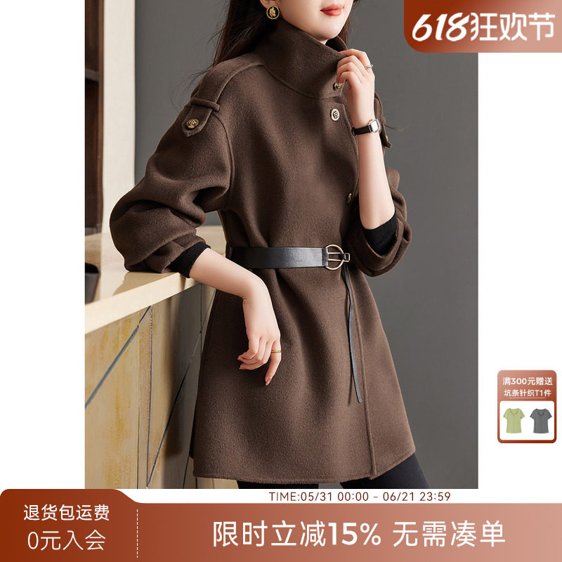 XWI欣未美拉德毛呢外套女2025年冬季新款宽松加厚双面呢子大衣