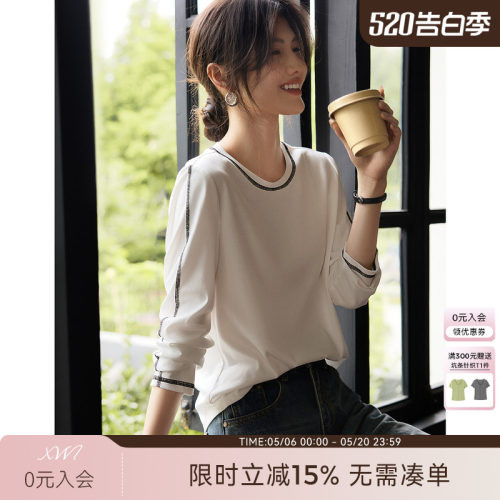 XWI欣未圆领设计感宽松休闲上衣