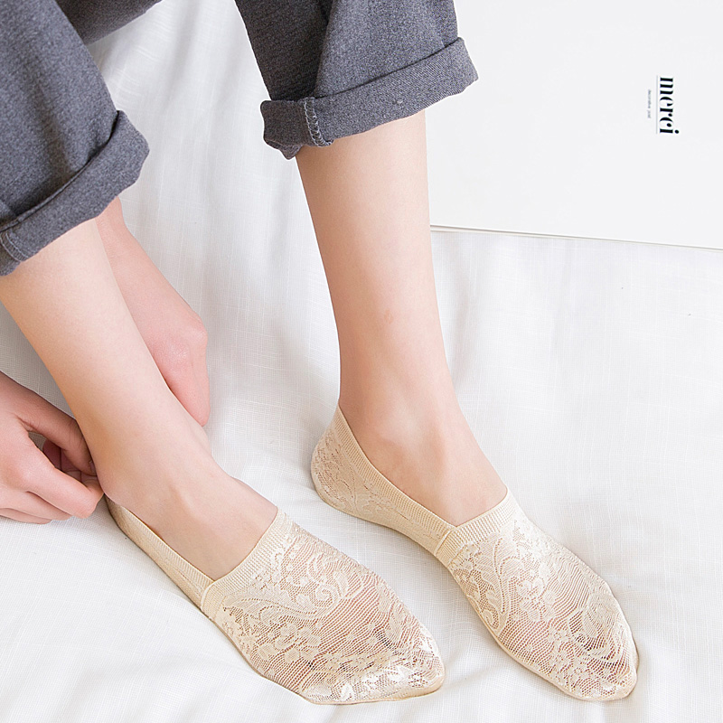 袜子女冰丝硅胶纯棉脚底隐形袜子