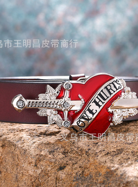 亚马逊TK优品亮银一箭穿心皮带扣