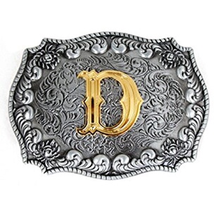 26个英文字母D美国西部牛仔皮带扣腰皮带平滑扣cowboy beltbuckle