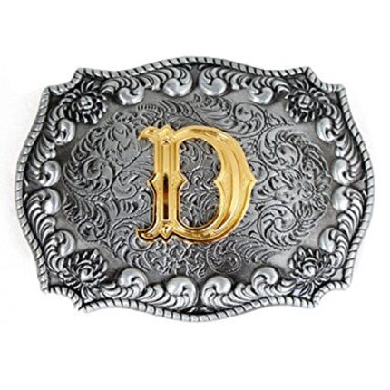 26个英文字母D美国西部牛仔皮带扣腰皮带平滑扣cowboy beltbuckle