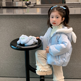 棉服小女孩棉袄 洋气女宝宝保暖棉衣儿童冬装 女童冬季 爱莎2025新款