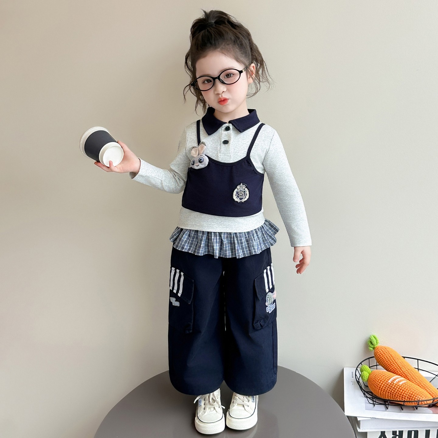 女童春秋款工装套装2026新款洋气时髦儿童女宝宝春季春装开春兔子,童装/婴儿装/亲子装,套装,淘宝优惠券,粉丝福利购,淘宝优惠卷