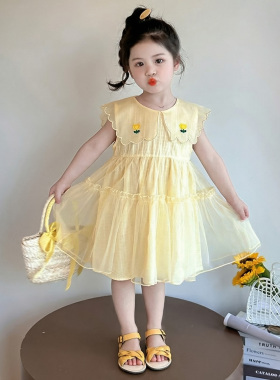 女童连衣裙夏季2026新款女宝宝郁金香裙子夏装小童儿童公主裙薄款