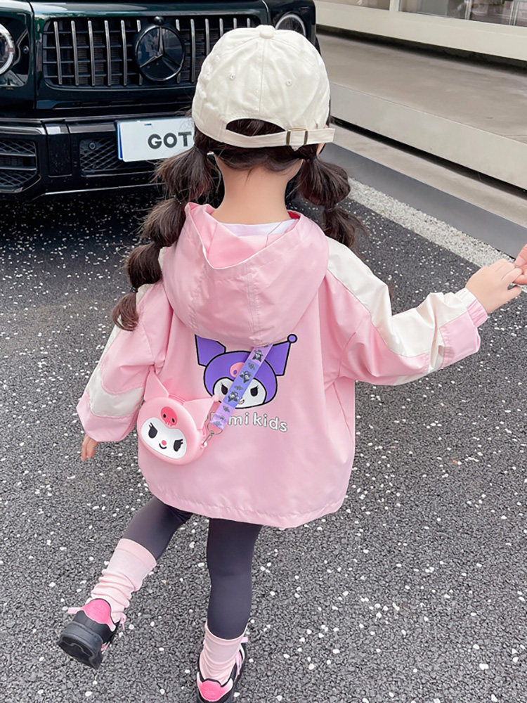 여아 코트 가을 겨울 봄 가을 2024 신형 가을 벨벳 보라색 옷 여아 및 아동 가을 재킷