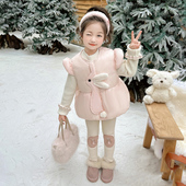 女童羽绒棉马甲2026冬季 儿童坎肩外套小兔背心女宝宝秋冬马夹 新款