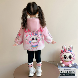 女童春秋冲锋衣加绒春季2026新款女宝宝卜卜外套早春装三合一儿童