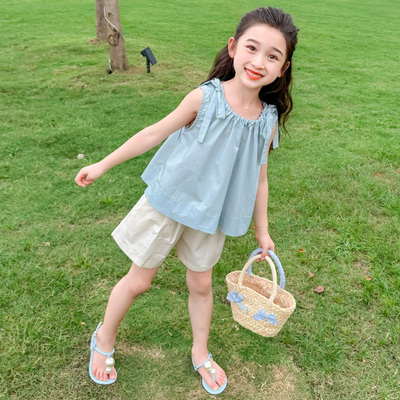 女童背心短裤套装夏季薄款