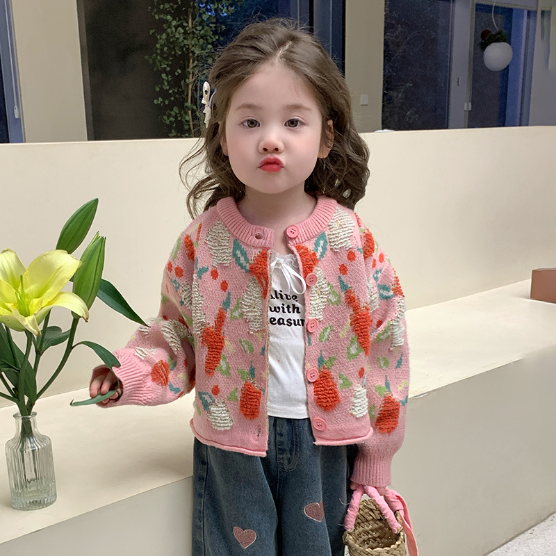 开衫休闲春秋上衣小女孩毛衣