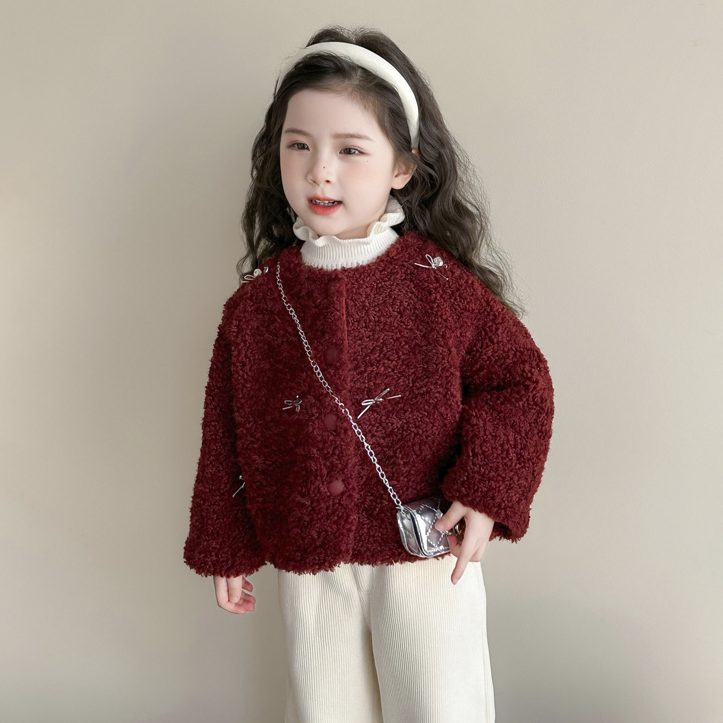 女童秋冬外套加绒2025新款儿童女宝宝毛毛上衣加厚早春羊羔绒冬装,童装/婴儿装/亲子装,普通外套,淘宝优惠券,粉丝福利购,淘宝优惠卷