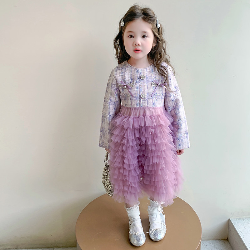 女童小香风长袖连衣裙春装网纱蛋糕裙公主蓬蓬纱裙子,童装/婴儿装/亲子装,连衣裙,淘宝优惠券,粉丝福利购,淘宝优惠卷