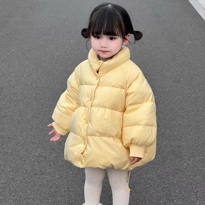 女童冬季加厚保暖羽绒服2025新款小女孩洋气可爱连帽百搭休闲外套