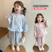 春装 女童爱心卫衣春季 儿童洋气时髦春秋款 2026新款 女宝宝早春 套装