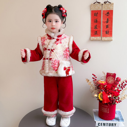 女童拜年服冬季时尚加厚喜庆