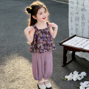 女童夏季套装2026新款洋气时髦儿童女宝宝夏装超好看夏天裤子薄款