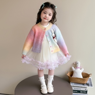 女童春秋款裙子春装2026新款儿童洋气春季连衣裙套装女宝宝公主裙