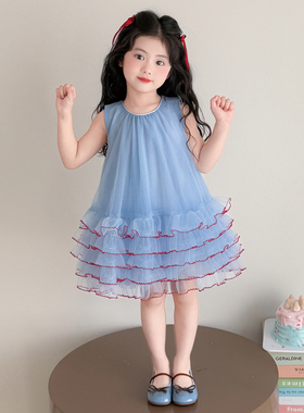女童生日裙子夏装2026新款儿童夏季连衣裙女宝宝夏天公主裙小女孩