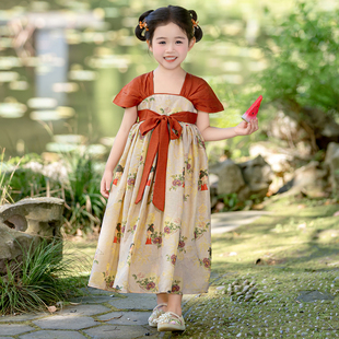 女童唐装连衣裙2026夏季新款甜美公主裙古风中国风小女孩汉服裙子