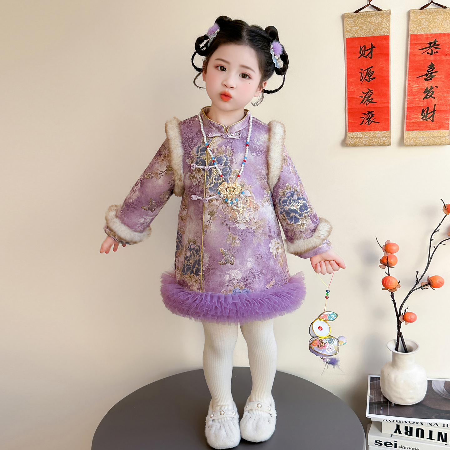 女童拜年服冬季2025新款