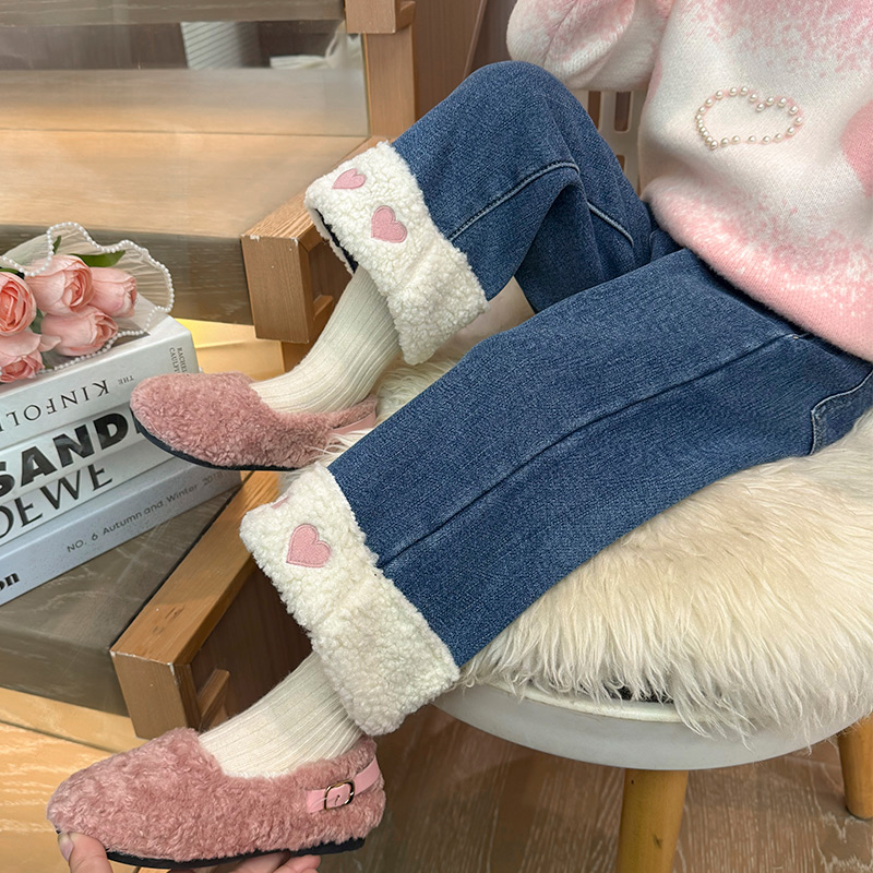 女童牛仔裤秋冬2024新款儿童