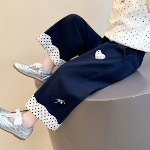 春秋款 小女孩直筒裤 2026新款 点子女宝宝春装 子 儿童春季 女童休闲裤