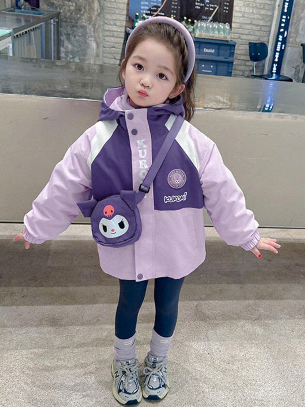 깜박이는 소녀 재킷 봄 가을 2024 새로운 가을 어린 소녀  3-IN-1 어린이 가을 겨울 재킷