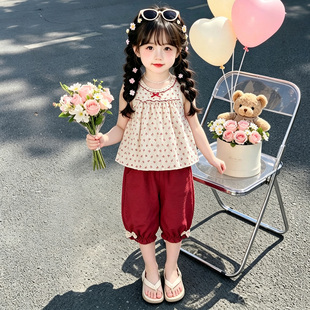 女童夏季套装2026新款洋气时髦儿童女宝宝夏装超好看夏天裤子薄款
