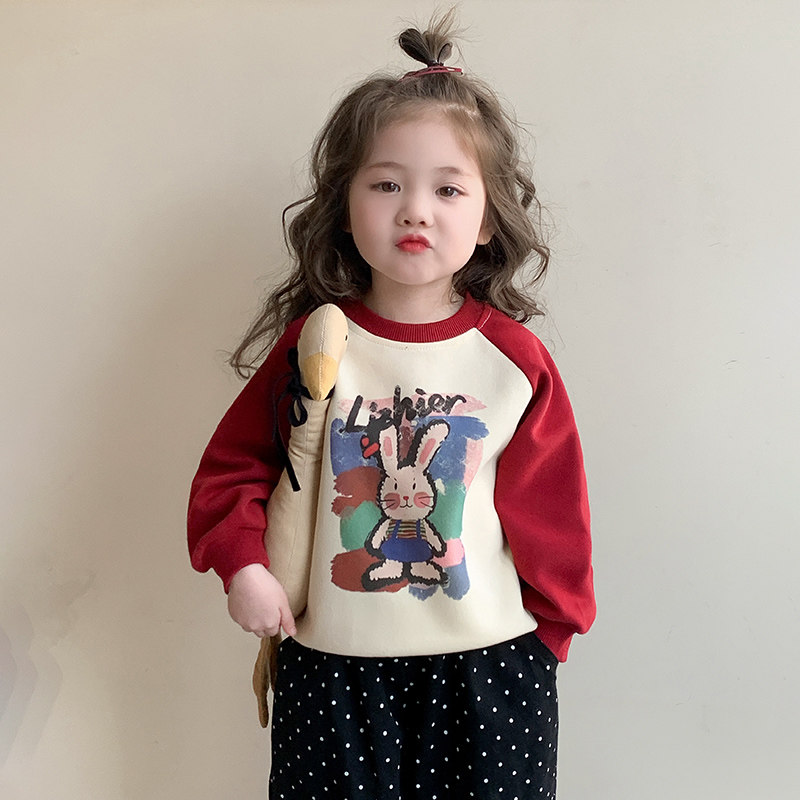 女童兔子卫衣春秋款2025新款儿童洋气洋气女宝宝春季女孩春装T恤,童装/婴儿装/亲子装,卫衣/绒衫,淘宝优惠券,粉丝福利购,淘宝优惠卷