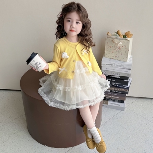 女童春秋款裙子春装2026新款儿童洋气春季连衣裙套装女宝宝公主裙