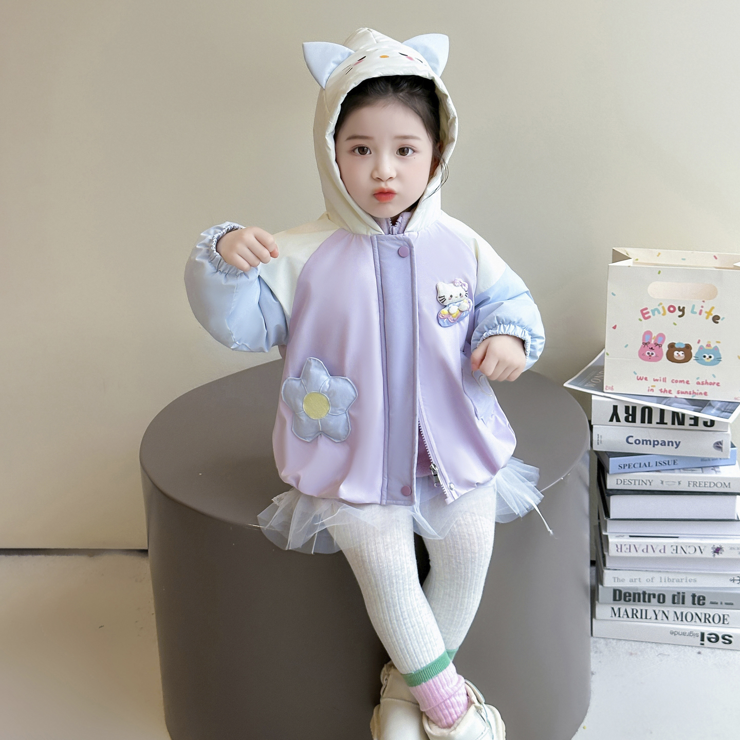 女童冲锋衣外套秋冬2025新款儿童洋气宝宝冬季加厚三合一保暖冬装