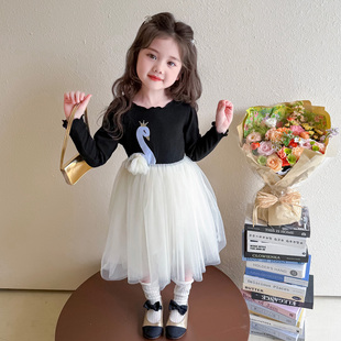 女童连衣裙春季2026新款儿童甜美春装公主裙洋气宝宝蓬蓬纱裙裙子