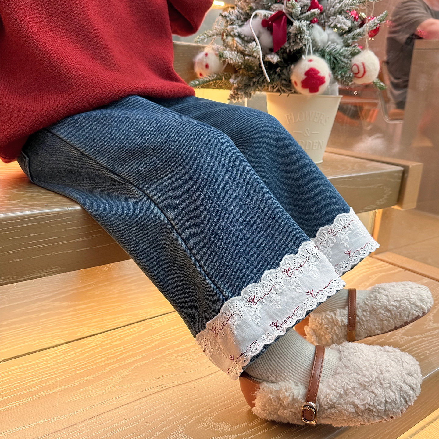 女童牛仔裤子秋冬季2025新款儿童加绒冬装女宝宝一体绒加厚直筒裤,童装/婴儿装/亲子装,裤子,淘宝优惠券,粉丝福利购,淘宝优惠卷