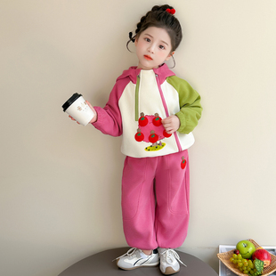 女童春秋苹果树套装2026新款洋气时髦儿童女宝宝春季春装早春卫衣