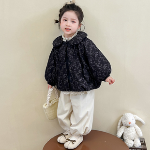 女童羽绒服短款冬装2025新款儿童小女孩加厚女宝宝秋冬季碎花外套