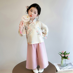 女童春秋款汉服套装2026新款洋气时髦儿童女宝宝春季春装唐装国风