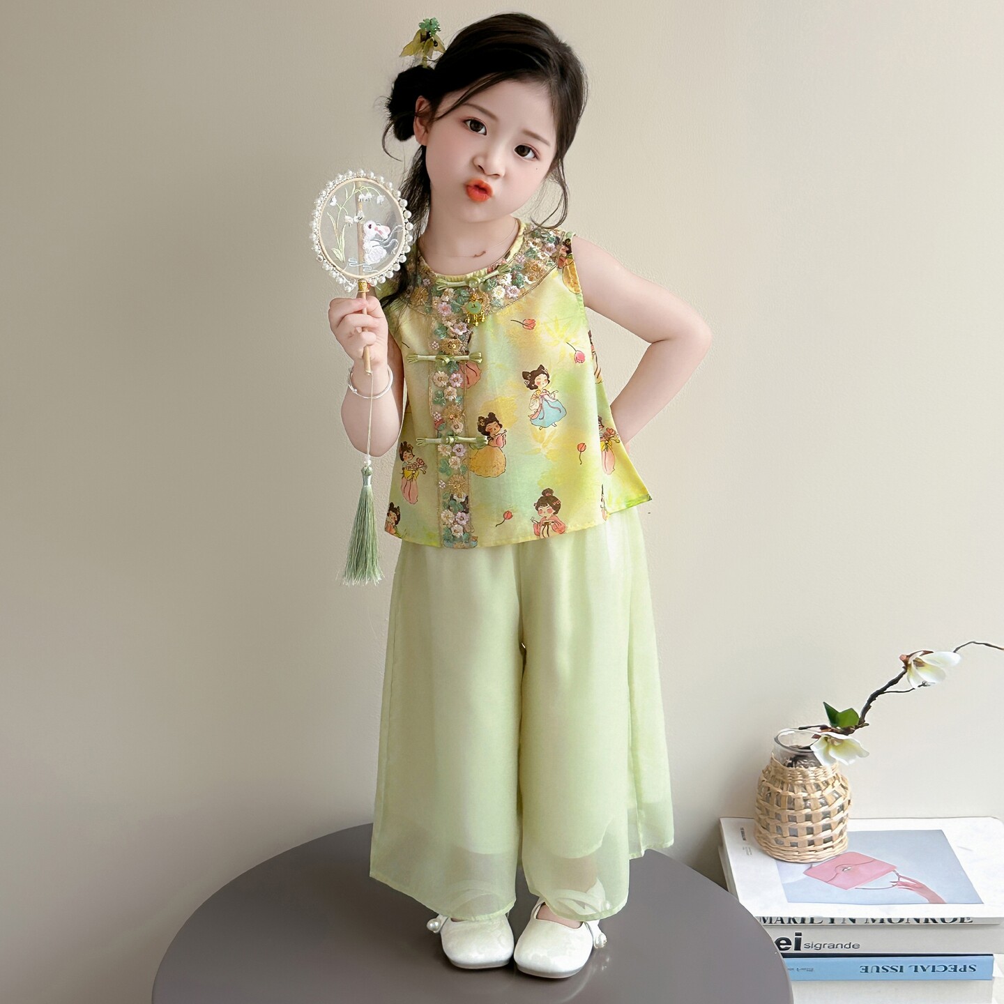 女童夏季套装2026新款丸子古风儿童汉服女宝宝夏装新中式国风夏天