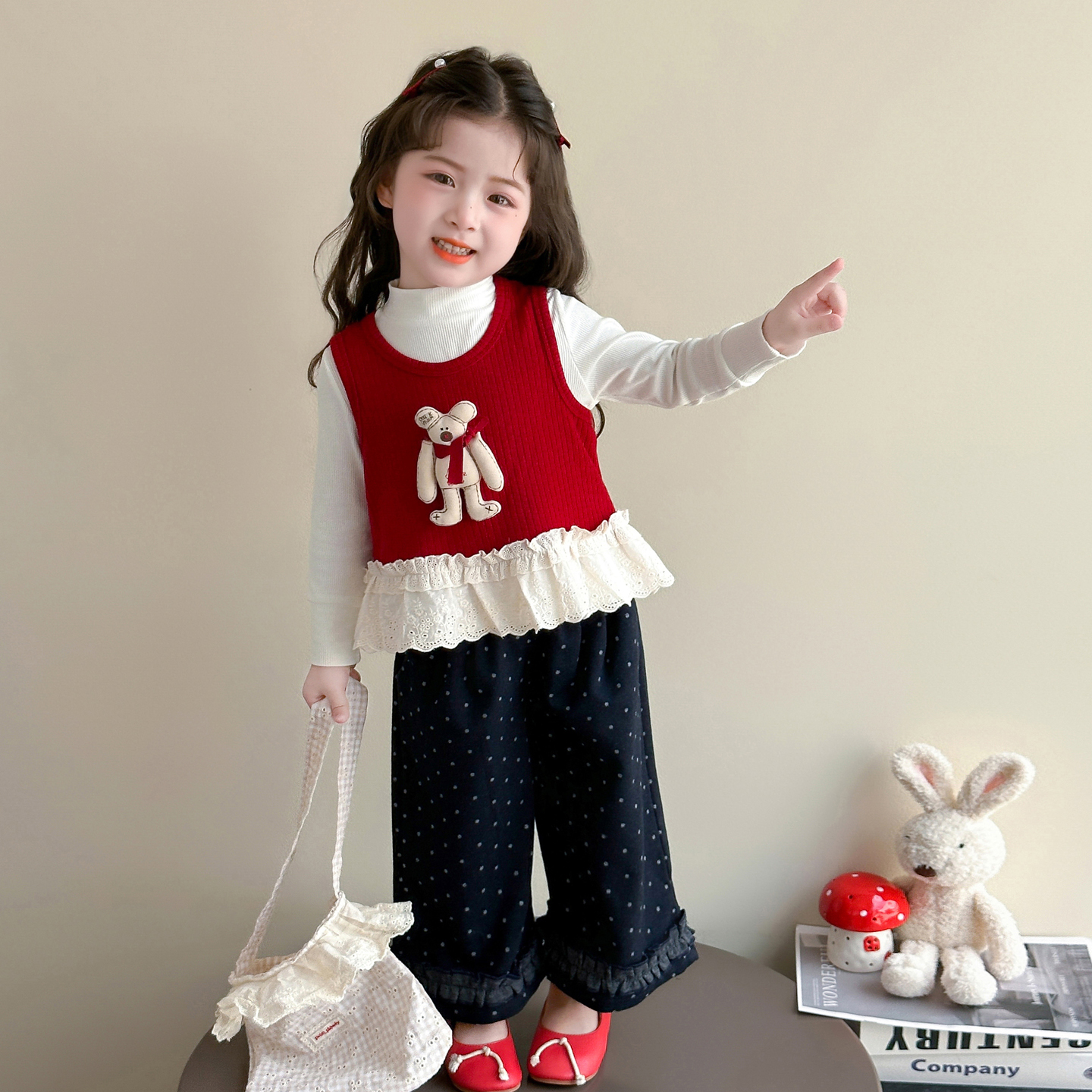 女童套装春秋款三件套