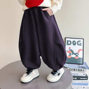 女童休闲运动裤子秋冬季2025新款儿童加绒外穿加厚宝宝卫裤一体绒