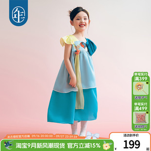 年衣童装女童连衣裙夏季新款汉服裙新中式国风大童女孩公主裙礼服