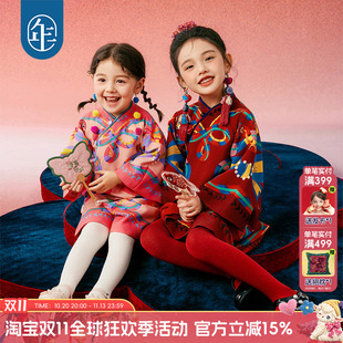 年衣童装女童旗袍唐装秋冬新款连衣裙儿童裙子演出服礼服冬装年服