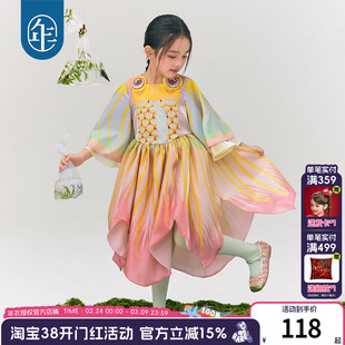 年衣童装女童连衣裙春秋新款古装古风汉服唐装儿童中式中秋演出服