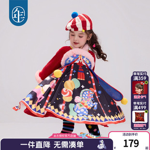 年衣童装汉服裙秋冬新款女童汉服连衣裙新中式国风唐装中秋表演服