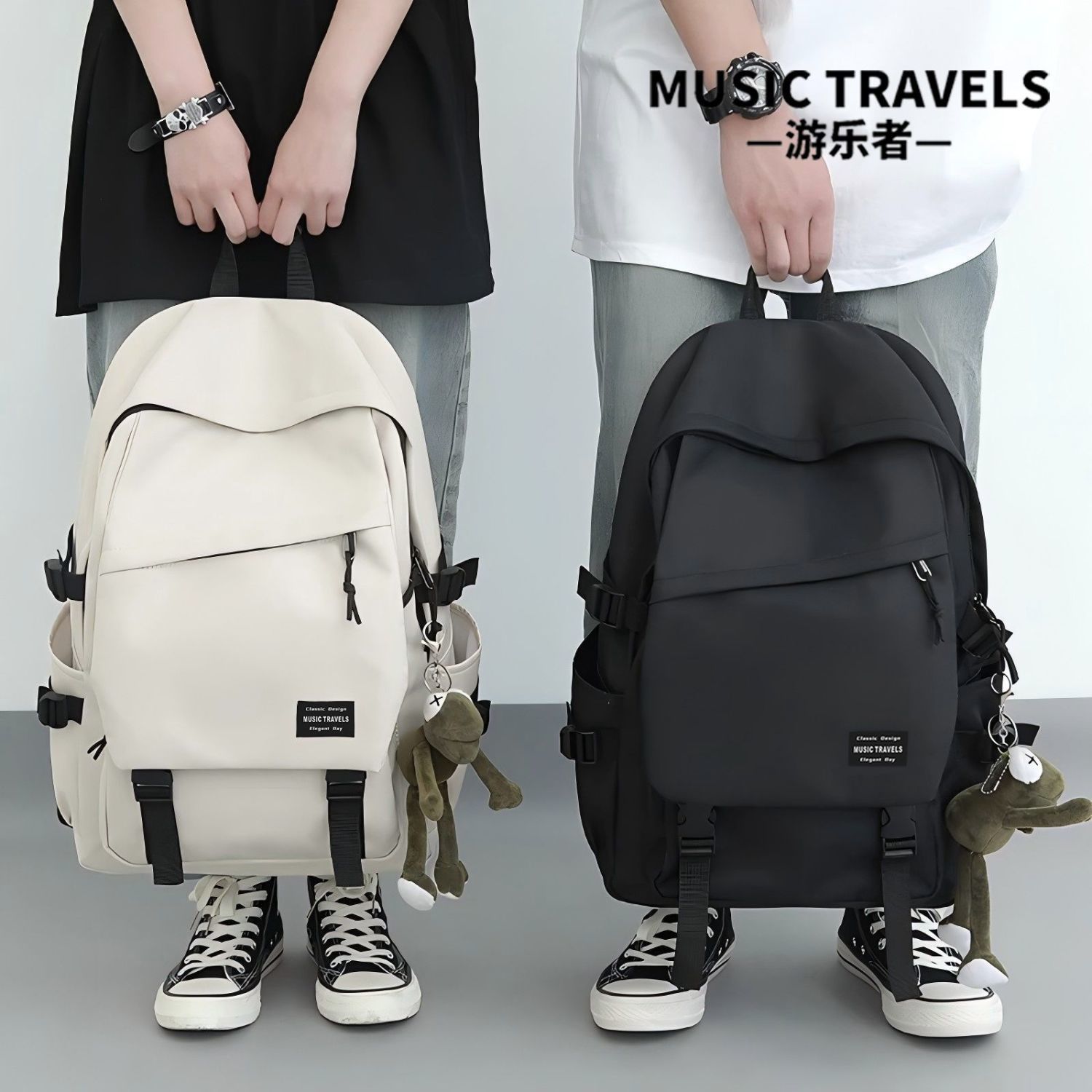 游乐者韩系双肩包男士大容量电脑旅行背包女初中生高中大学生书包