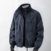 2851 潮牌铆钉设计感立领扎染皮夹克日常休闲外套情侣装 B247 P90