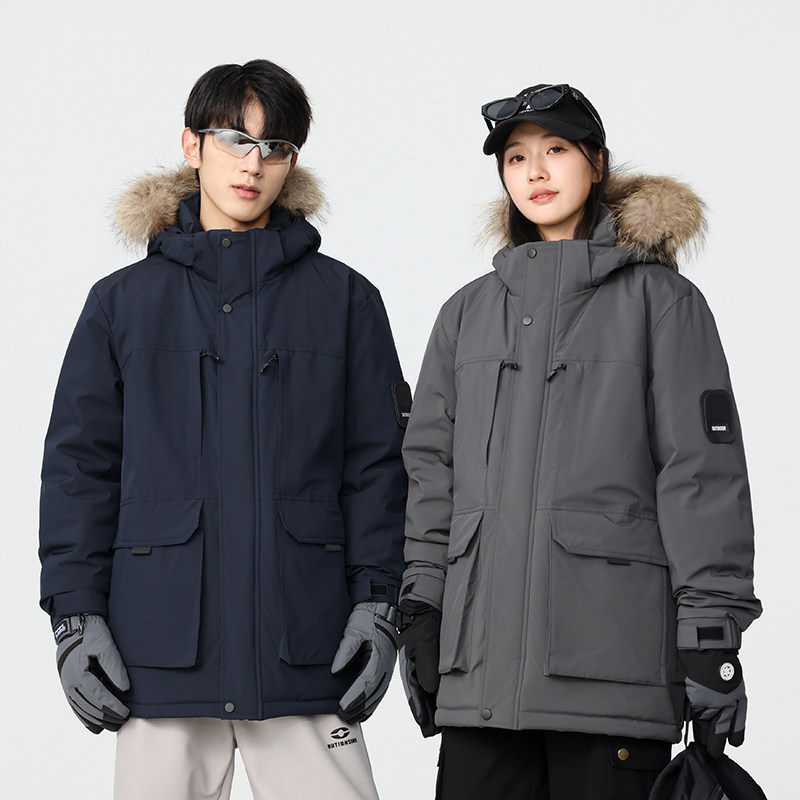 冬季保暖标白鸭绒大毛领连帽外套羽绒服情侣款B247-5355-p385,男装羽绒服,电商B247